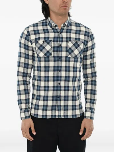 Woolrich Checked Button-down Shirt In Neutral