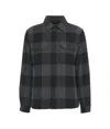 Woolrich Checked Buttoned Overshirt In Charcoal Buffalo