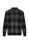 Woolrich Checked Buttoned Overshirt In Grigio Nero