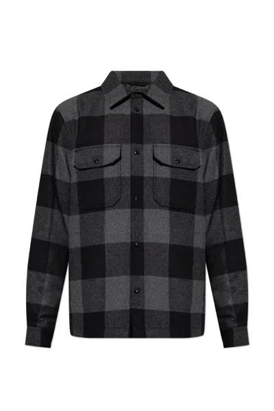Woolrich Checked Buttoned Overshirt In Multi