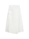 Woolrich Checked Cargo Midi Skirt In White