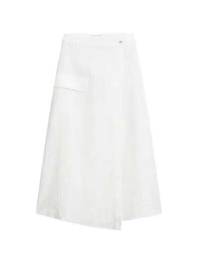 Woolrich Checked Cargo Midi Skirt In White