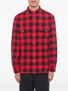 Woolrich Checked Cotton Flannel Shirt With Double Breast Pocket In Red