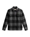 Woolrich Checked Italian Wool Blend Alaskan Padded Overshirt In Multi
