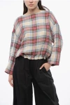 Woolrich Checked Linen Blend Summer Varsity Blouse