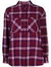 Woolrich Check Flannel Shirt Woman Shirt Deep Purple Size L Cotton In Purple