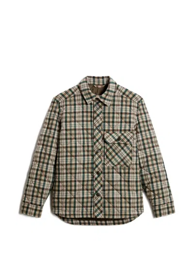 Woolrich Checked Quilted Jacket In Nude
