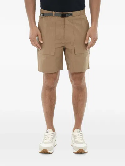 Woolrich Checked Ripstop Shorts In Brown