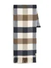 Woolrich Checkered Wool Scarf In Gray