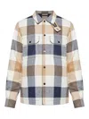 Woolrich Checked Wool Blend Shirt Jacket With Chest Pockets In Multi