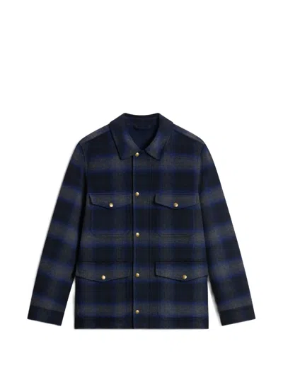 Woolrich Checked Shirt Jacket In Blue