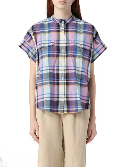 Woolrich Woman Shirt Lilac Size Xs Cotton In Multi