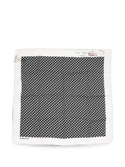 Woolrich Checked Silk Scarf In Gray