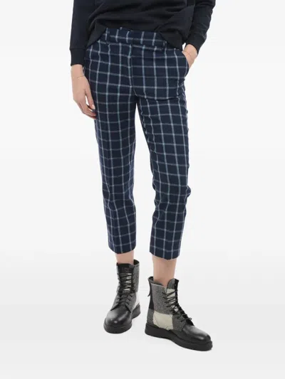 Woolrich Checked Trousers In Blue