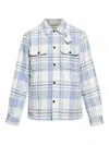 Woolrich Plaid Logo Jacket With Structured Collar