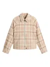 Woolrich Checked Zip-front Top In Nude