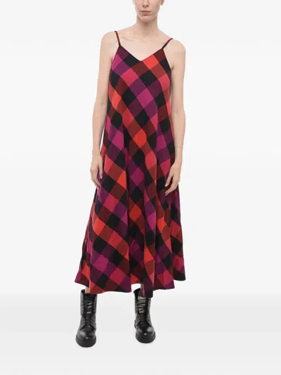 Woolrich Checked-pattern Midi Dress In Multi