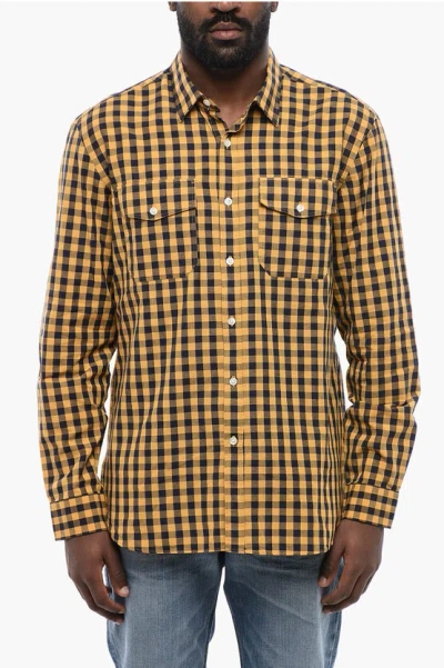 Woolrich Checkered Alaskan Cotton Shirt In Yellow