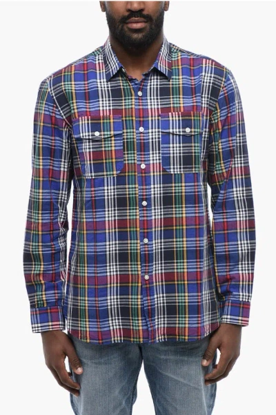 Woolrich Checkered Alaskan Cotton Shirt In Blue