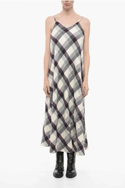 Woolrich Checkered Archive Long Dress In Gray