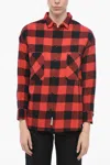 Woolrich Half-zipped Shirt With Check Motif In Red