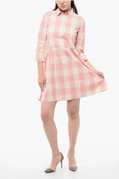 Woolrich Checkered Long Sleeved Dress In Multi