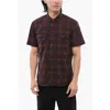 Woolrich Checkered Mesh Short Sleeved Shirt In Brown