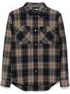 Woolrich Embroidered Flannel Alaskan Melton Shirt In 蓝色