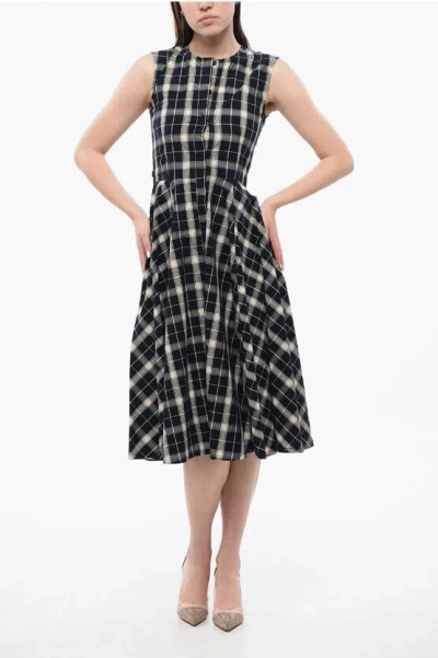 Woolrich Checkered Sleeveless Long Dress In Multi