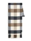 Woolrich Checkered Wool Scarf In Brown