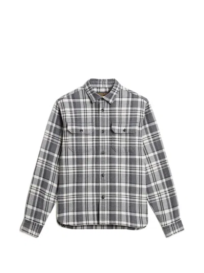 Woolrich Check-pattern Flap-pocket Shirt In Grey