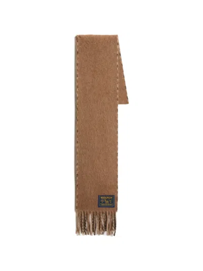 Woolrich Check-pattern Fringed Scarf In Brown