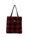 Woolrich Check-pattern Tote Bag In Red