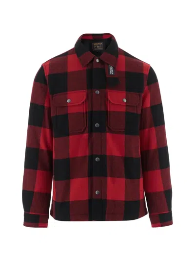 Woolrich Check-pattern Wool-blend Shirt-jacket In Multi