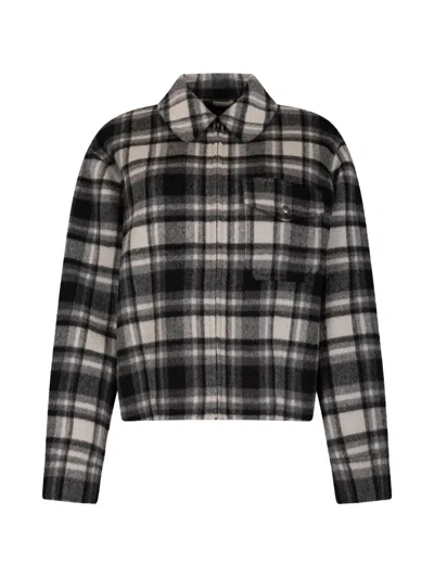 Woolrich Check-pattern Zip-up Jacket In Black