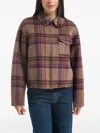 Woolrich Check-pattern Zip-up Jacket In Brown