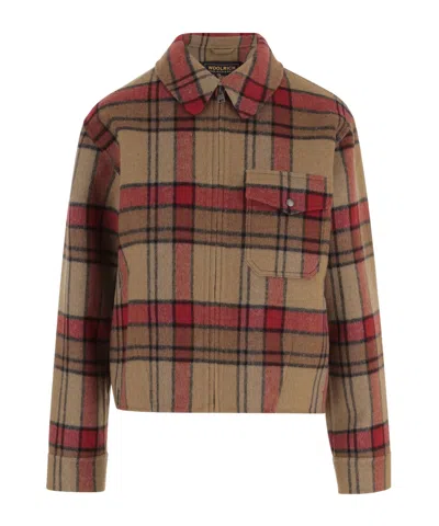 WOOLRICH CHECK-PATTERN ZIP-UP JACKET