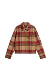 Woolrich Check-pattern Zip-up Jacket In Nude