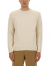 Woolrich Classic Crew Neck Choker With Raglan Sleeves In Neutral
