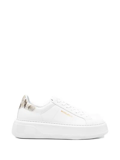 Woolrich Chunky Court Leather Sneakers In White