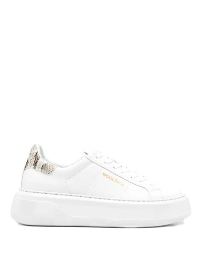 Woolrich Chunky Court Leather Sneakers In White