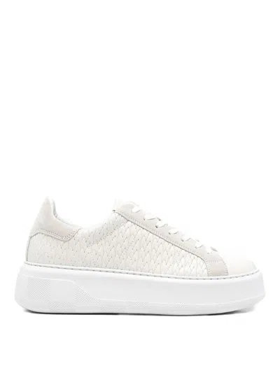 Woolrich Chunky Court Leather Sneakers In White