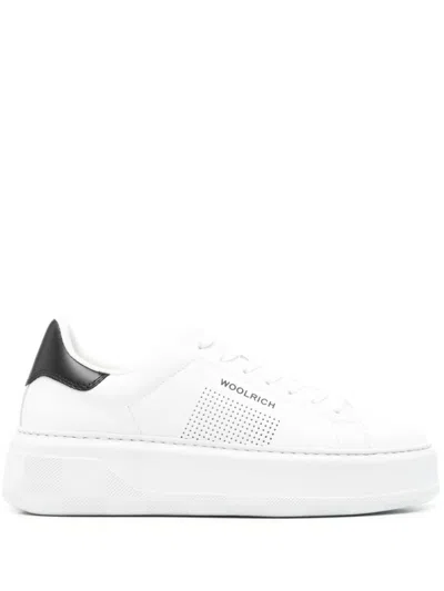 Woolrich Driller Chunky Court Trainers In White