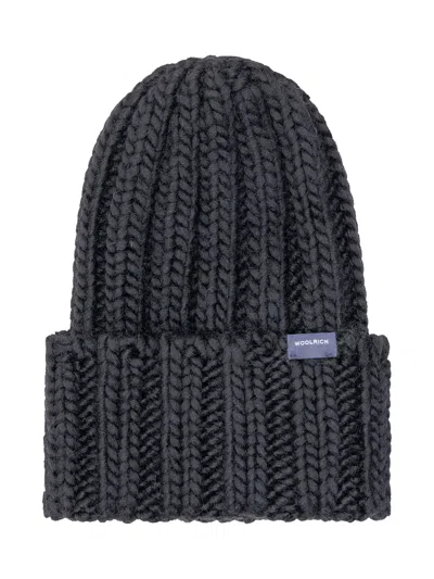 Woolrich Chunky Knit Beanie In Blue