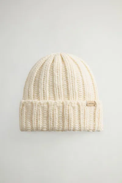 Woolrich Chunky Knit Mini Sweater In Milky Cream