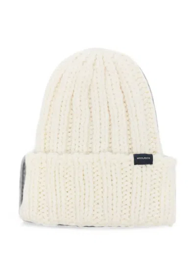 Woolrich Chunky Ribbed-knit Beanie Hat In White