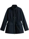 Woolrich Cinched-waist Jacket In Blue