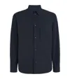 Woolrich Overshirt With Chest And Front Zip Pockets In Blue