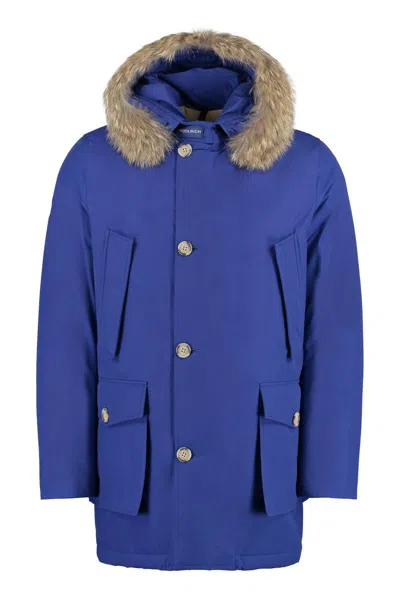 Woolrich Arctic Parka With Detachable Fur In Blue