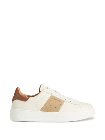 Woolrich Classic Band Court Panelled Sneakers In White